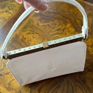 Vintage After Five by Lowy and Mung Cocktail Bag Faux Off White Lizard Handbag